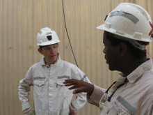 at the mine